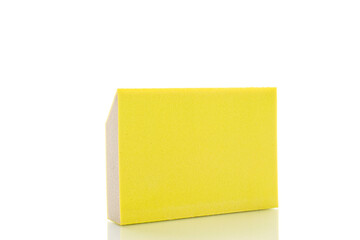 Sanding paper for hand sanding, macro, isolated on white background.