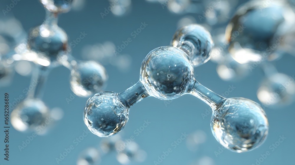 Poster close-up view of transparent molecular structures.