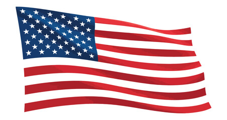 Fototapeta premium stylized waving american flag illustration representing patriotism, national pride, freedom, and united states identity
