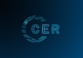 Naklejka premium CER low poly letter logo vector design. CER lower poly logo design. CER unique low poly logo design.