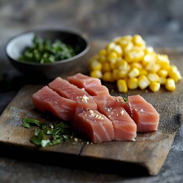 Tuna with corn, healthy protein meal