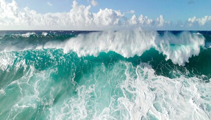 Powerful ocean waves crashing