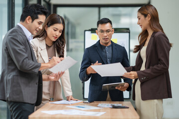 Group of business people are having a meeting.