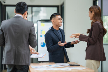 Group of business people are having a meeting.