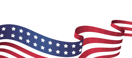 curved american flag ribbon illustration representing patriotism, national pride, independence, and united states heritage © Mushtaq