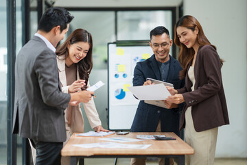 Group of business people are having a meeting.