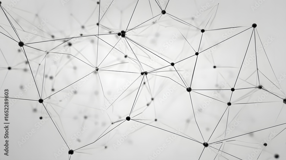 Poster abstract network of interconnected points and lines.