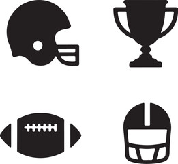 football, helmet, sports, American  gear, illustration, black and white, line  vector bundle
