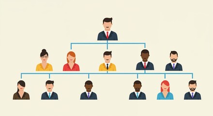 Hierarchical Power: A visually clear illustration depicts a hierarchical structure within a company.