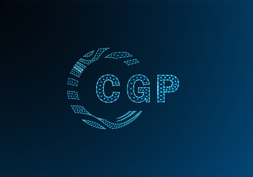 CGP low poly letter logo vector design. CGP lower poly logo design. CGP unique low poly logo design.