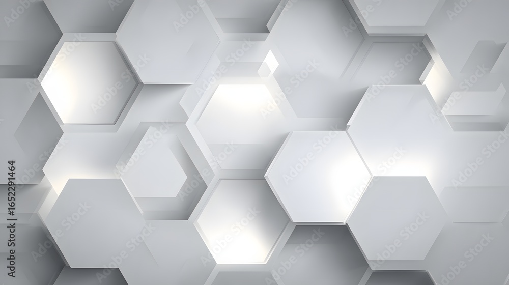 Poster Abstract geometric pattern of interlocking hexagons.