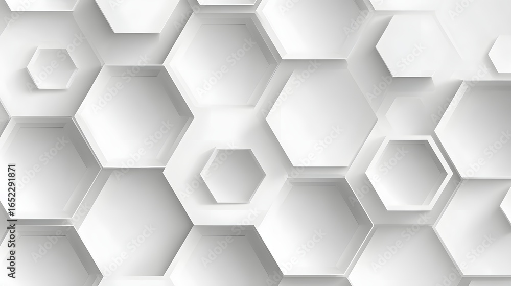 Poster Abstract geometric pattern of overlapping hexagons.