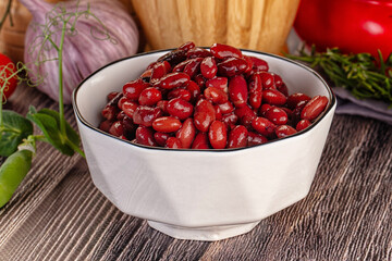 Vegan cuisine canned red kidney beans
