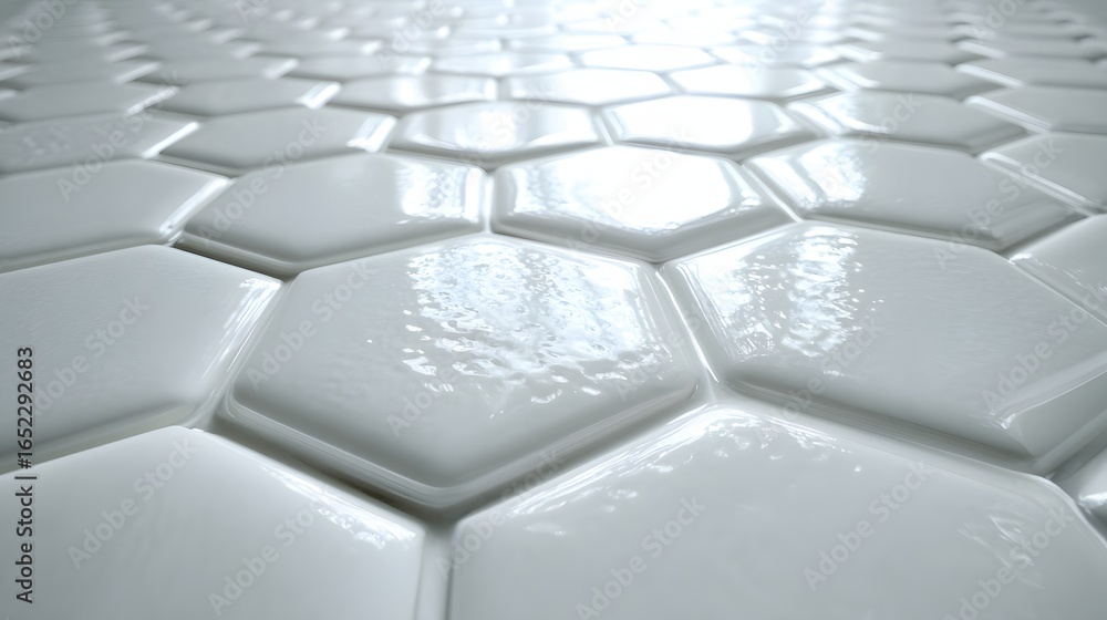 Poster close-up view of hexagonal tiles.