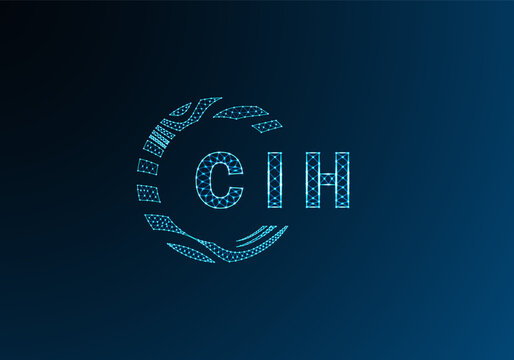 CIH low poly letter logo vector design. CIH lower poly logo design. CIH unique low poly logo design.
