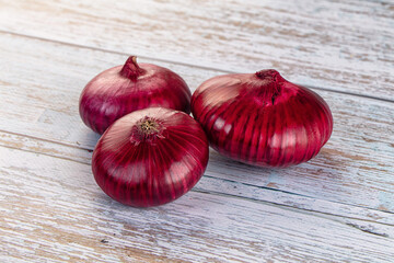 Raw ripe purple onion bulb