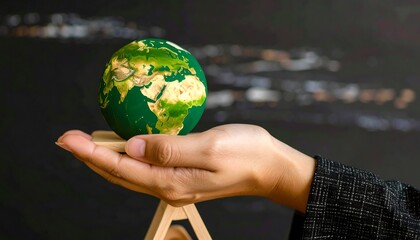 Earth model held in hand