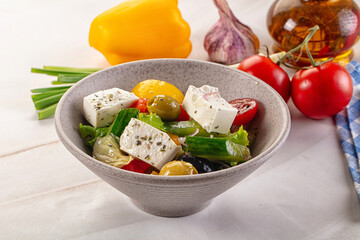 Greek salad with feta cheese