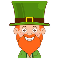 elf leprechaun smile face cartoon cute for saint Patrick's day