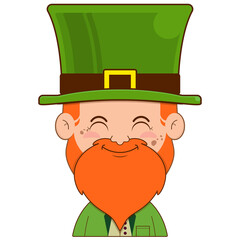 elf leprechaun smile face cartoon cute for saint Patrick's day