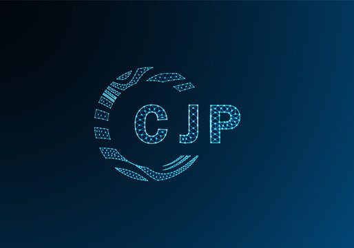 CJP low poly letter logo vector design. CJP lower poly logo design. CJP unique low poly logo design.