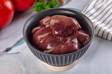 Raw chicken liver for cooking
