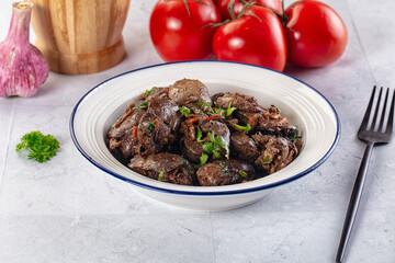Roasted chicken liver with green onion