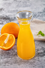 Fresh orange juice in the glass