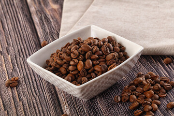 Roasted brown araboca coffee beans