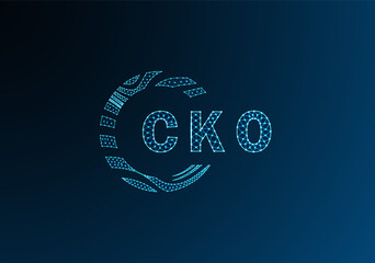CKO low poly letter logo vector design. CKO lower poly logo design. CKO unique low poly logo design.