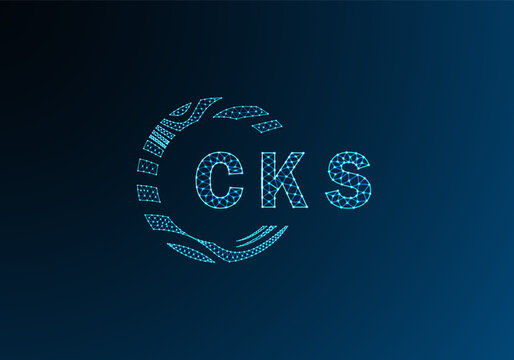 CKS low poly letter logo vector design. CKS lower poly logo design. CKS unique low poly logo design.