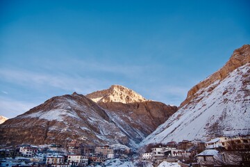 snow covered mountains