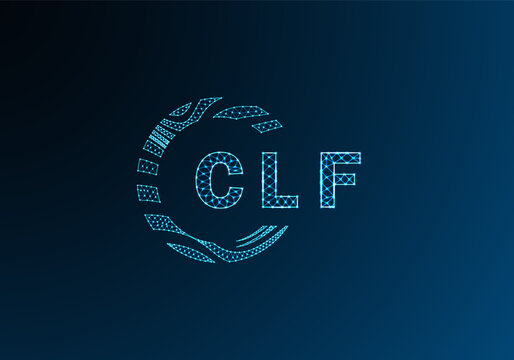 CLF low poly letter logo vector design. CLF lower poly logo design. CLF unique low poly logo design.