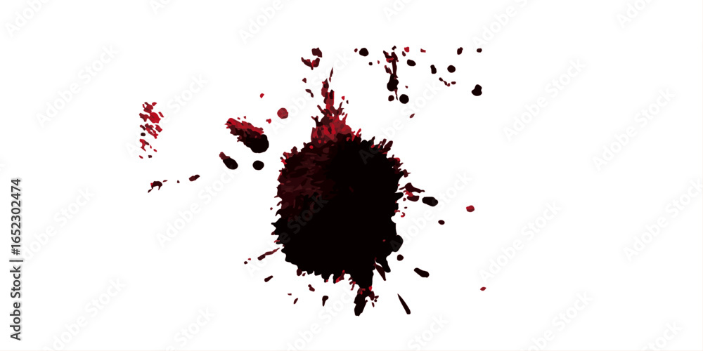 Poster ink blots and splats. detailed ink splats hyperrealistic highly detailed isolated on transparent bac