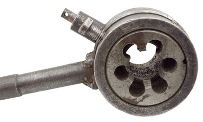 Obraz premium Thread Die in Die Stock isolated on white