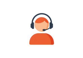 Pixel Art Customer Support Representative Icon isolated on transparent background