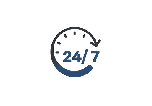 24/7 Availability: A Symbolic Representation isolated on transparent background