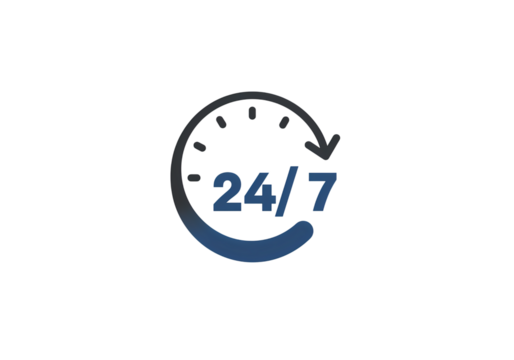 24/7 Availability: A Symbolic Representation isolated on transparent background