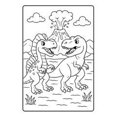 Tyranosaur  Dinosaur Children Coloring Pages