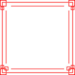Obraz premium A Traditional Chinese Frame Border with a Red Color and Classic Geometric Pattern for Cultural Designs
