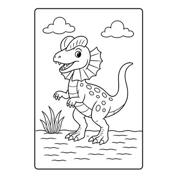 Naklejki Dilophosaur Dinosaur Children Coloring Pages