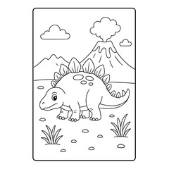 Stegosaur  Dinosaur Children Coloring Pages