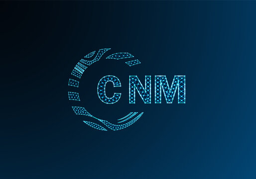 CNM low poly letter logo vector design. CNM lower poly logo design. CNM unique low poly logo design.