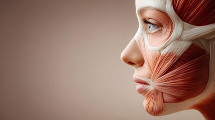 Detailed anatomical illustration of facial muscles.