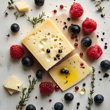 Fresh berries with cheese