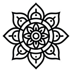 Black and White Geometric Mandala Design