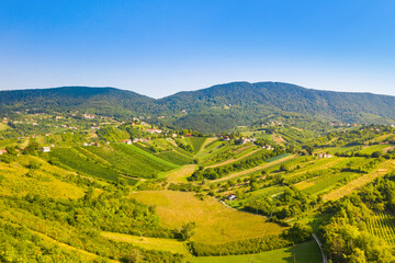 Picturesque landscape in Plesivica in Croatia, popular Croatian wine region and tourist destination