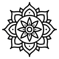 Intricate Black and White Mandala Design