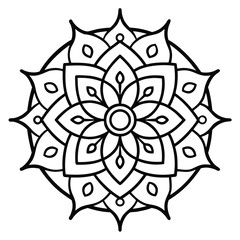 Intricate Black and White Mandala Design