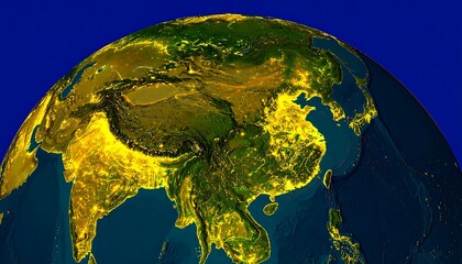 Earth's Asia highlighted